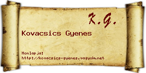 Kovacsics Gyenes névjegykártya
